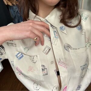 Acne studios Stamp Print Button-Up Shirt